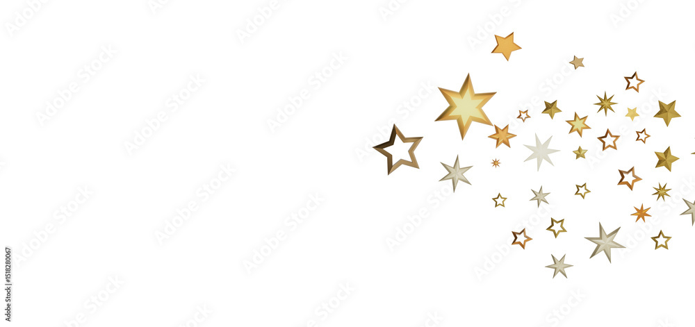 Poster a cluster of golden stars on a black background, creating a festive and celestial atmosphere.
