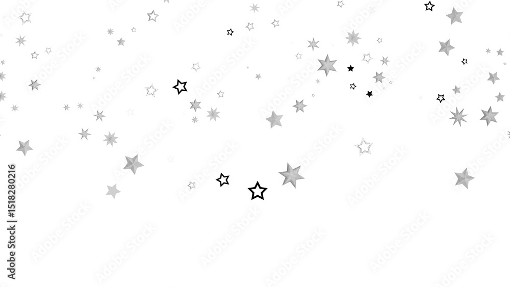 Poster An abstract image featuring white stars scattered against a black background. The stars are arranged in a random pattern, creating a sense of movement and energy.