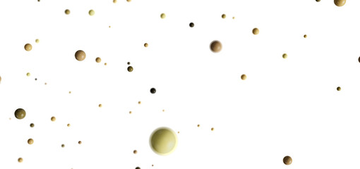 Beautiful abstract background image featuring many small spheres floating on a white background.