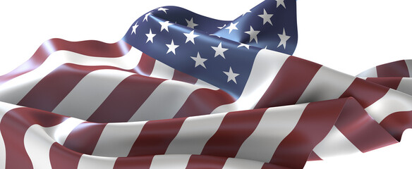 High-resolution image of an American flag waving gracefully. Perfect for patriotic themes.