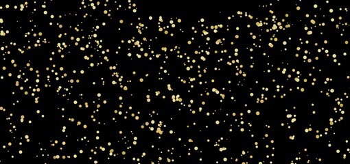Sparkling gold confetti on a black background. Perfect for celebrations!