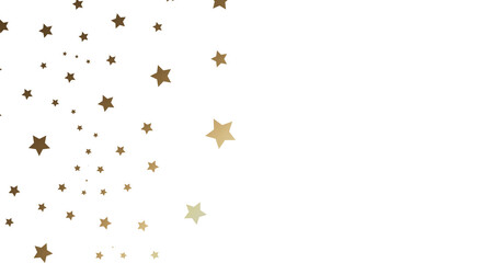 Gold Stars Scattered on White