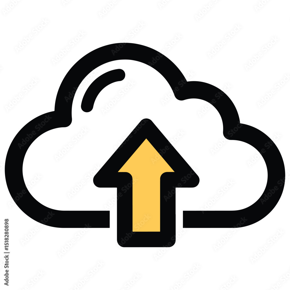 Poster upload icon a cloud with an upwardpointing arrow inside