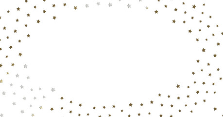 Gold and Silver Star Frame on White