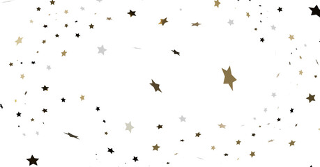 Gold, Silver, Black Stars Scatter