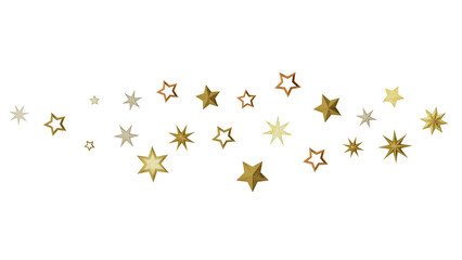 An abstract image of many golden stars on a black background.
