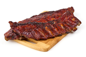 Barbecue Ribs Glazed, isolated on white background