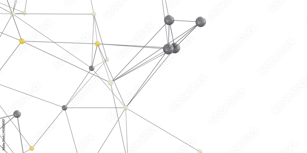 Poster stock photo of an abstract network. nodes and lines represent connections and relationships.