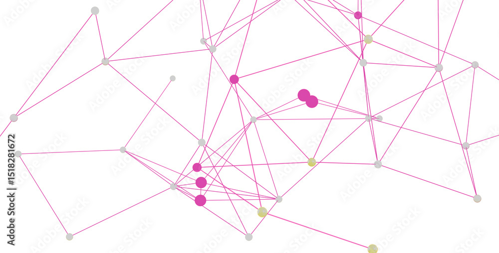 Poster complex network visualization with nodes and connections. ideal for technology, data, and connection