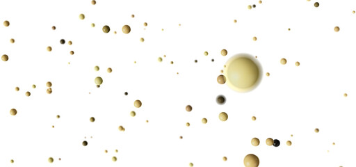 High-resolution stock photo of abstract beige and brown spheres floating on a white background. Ideal for various design projects.