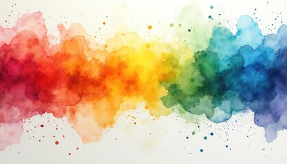 Vibrant watercolor abstract background with rainbow colors. Artistic splash paint texture, fluid design. Colorful ink gradient smooth seamless pattern for decoration and design.