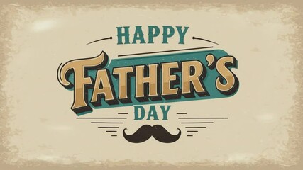 Retro happy fathers day card