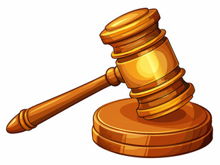 A detailed vector of a wooden gavel, isolated on a white background