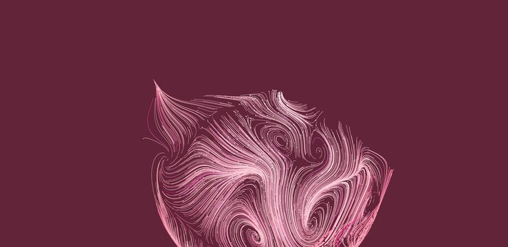 Elegant pink swirl pattern on a dark background. Ideal for design projects needing a touch of modern artistry.
