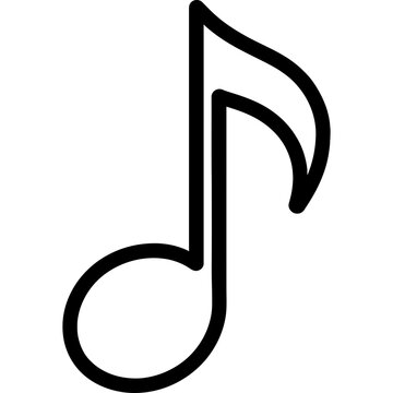 recommend clip art: Minimalist eighth note icon outline