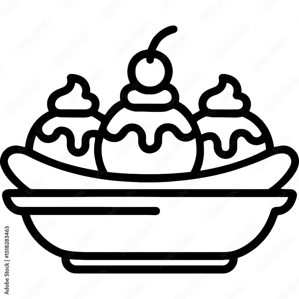 Poster minimal banana split vector icon