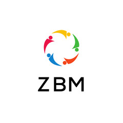 ZBM Letter logo white background