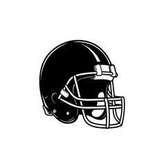 Black and White American Football Helmet Line Art Illustration for Sports Branding and Team Merchandise