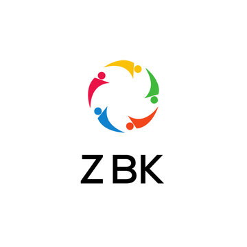 ZBK Letter logo white background
