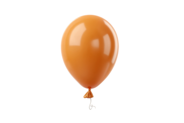 PNG Bright orange balloon against white background