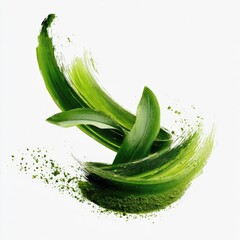 Elegant matcha tea ceremony artwork featuring graceful brushstroke effects