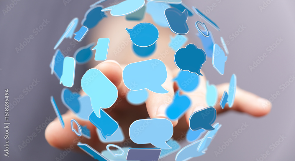 Poster seamless communication. connect globally with instant messaging. modern communication technology.