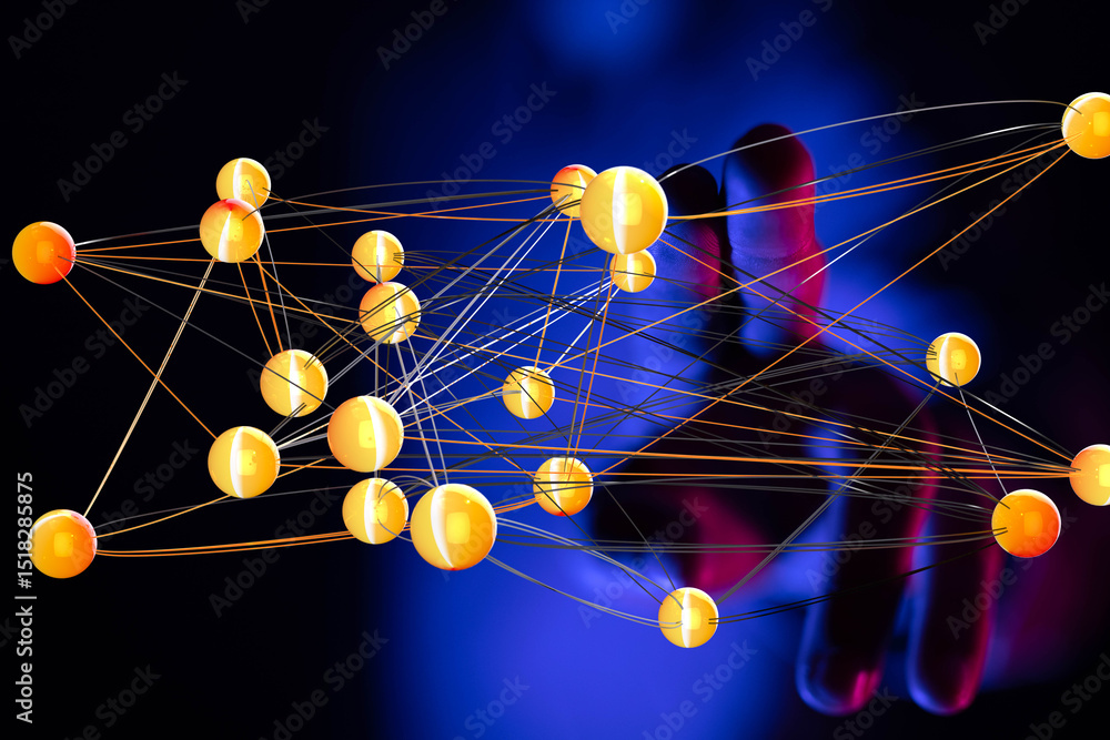 Aufkleber abstract image of a network connection, representing global communication and technology.