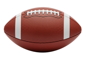 Isolated American Football with White Stripes
