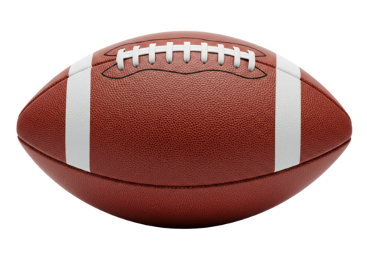 Isolated American Football with White Stripes