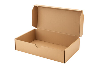 Isolated Open Brown Cardboard Box for Packaging