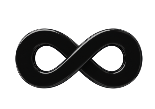 Isolated Black Infinity Symbol Endless Loop
