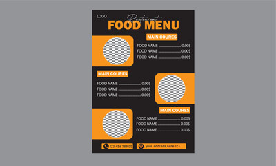 Corporate minimal food menu design template 