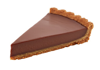 Isolated Slice of Rich Chocolate Tart