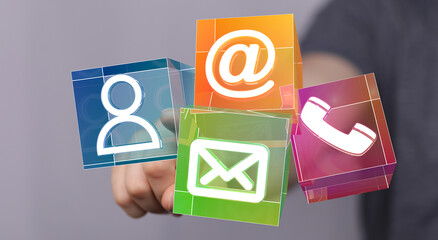 Modern contact options.  Email, phone, social media, and more.