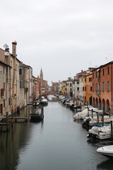 Old canals and streets in Chioggia, Italy
