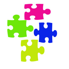 Colorful Puzzle Pieces Arrangement for Teamwork and Problem Solving | Bright Jig Saw Isolated for Education, Game Design, and Puzzle Enthusiasts