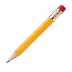 Yellow Pencil, school office tool for drawing and writing isolated on transparent background Png