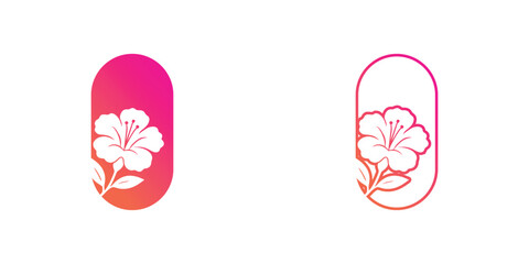 Obraz premium Tabebuia flower house logo design with modern concept