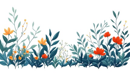 Artistic Minimal 2D Vector Design Merging Playful Doodle Sketches with Pixelated Tropical Leaves and Whimsical Branch Outlines on Clear Transparent Background