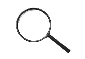Isolated Classic Black Magnifying Glass with Handle