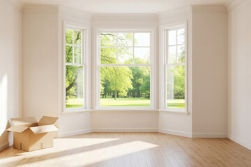 Fototapeta premium Pièce vide avec vue sur la nature 