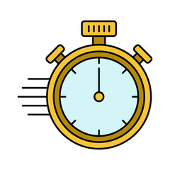 Timer icon. Lineal color style.