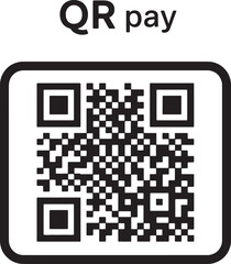 QR pay image with a QR code inside a black outlined box