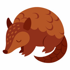 Vector illustration of a pangolin animal