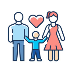Family and parenting line icon  Vector of couples, single parents, children, elderly, baby, newborn, teenager thin ,linear ,illustration.