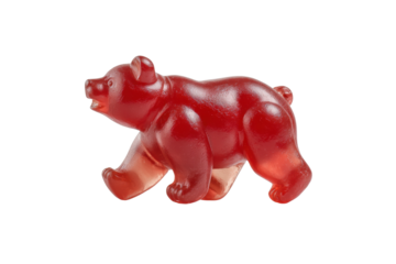 PNG Red gummy bear isolated on black background