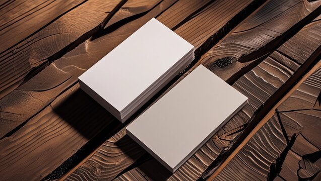 business card mockup on old wood highlighting carpentry craft