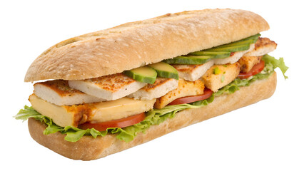 sandwich on white background