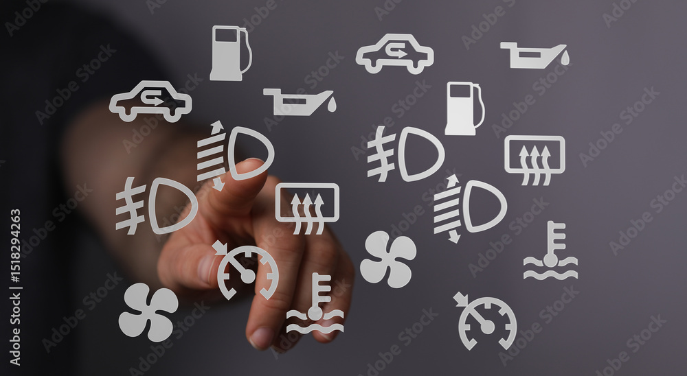 Poster Learn to recognize and understand common car dashboard warning lights and indicators.  Avoid costly repairs!