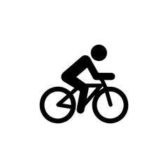 Cyclist cycling icon in transparent background
